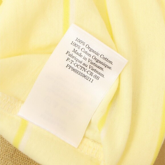 EVERLANE The Organic Cotton Crewneck Striped Tee XL Yellow T-Shirt NWT B86 - Picture 6 of 6